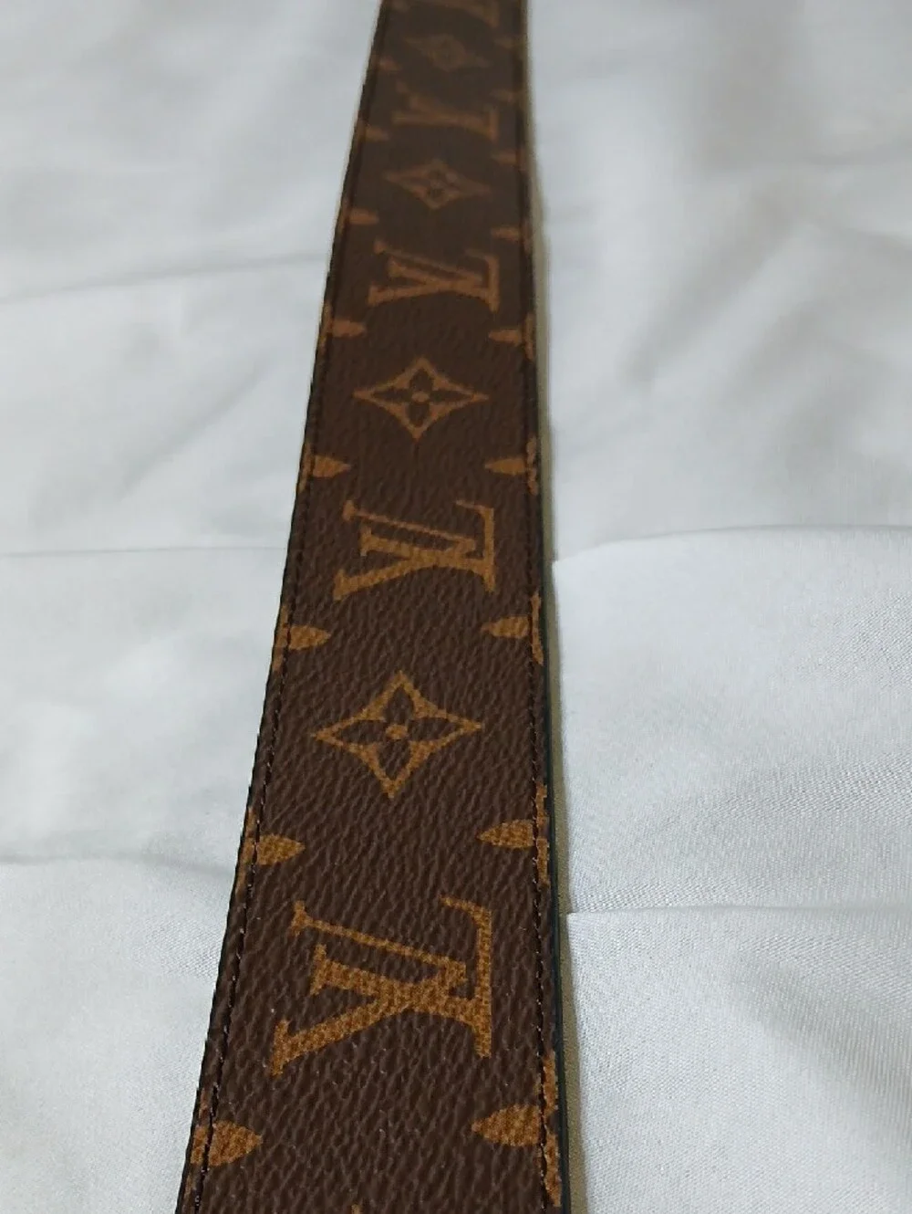 Louis Vuitton Brown Monogram Canvas Belt with Gold LV Buckle